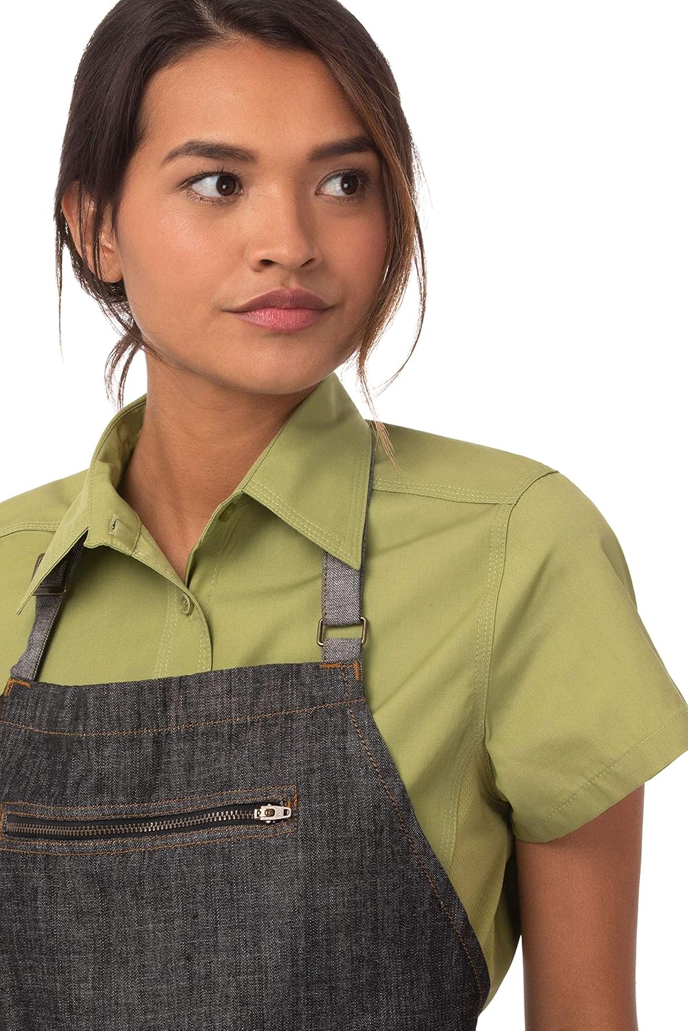 Chef Works Unisex Manhattan Bib Apron, Black, One Size: Clothing