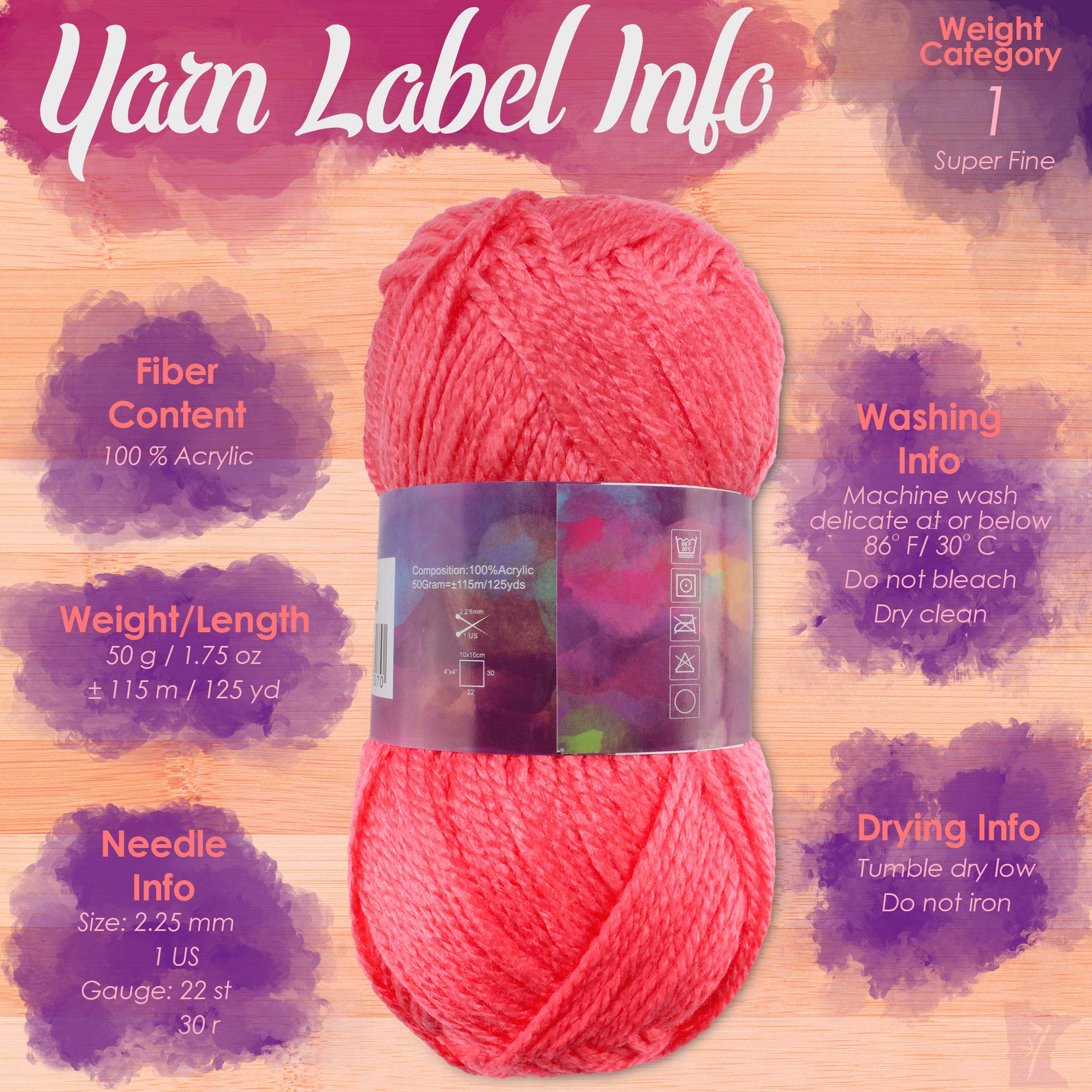 JubileeYarn Amigurumi Select Yarn - Baby Acrylic - Shades of Brown - 4 Skeins