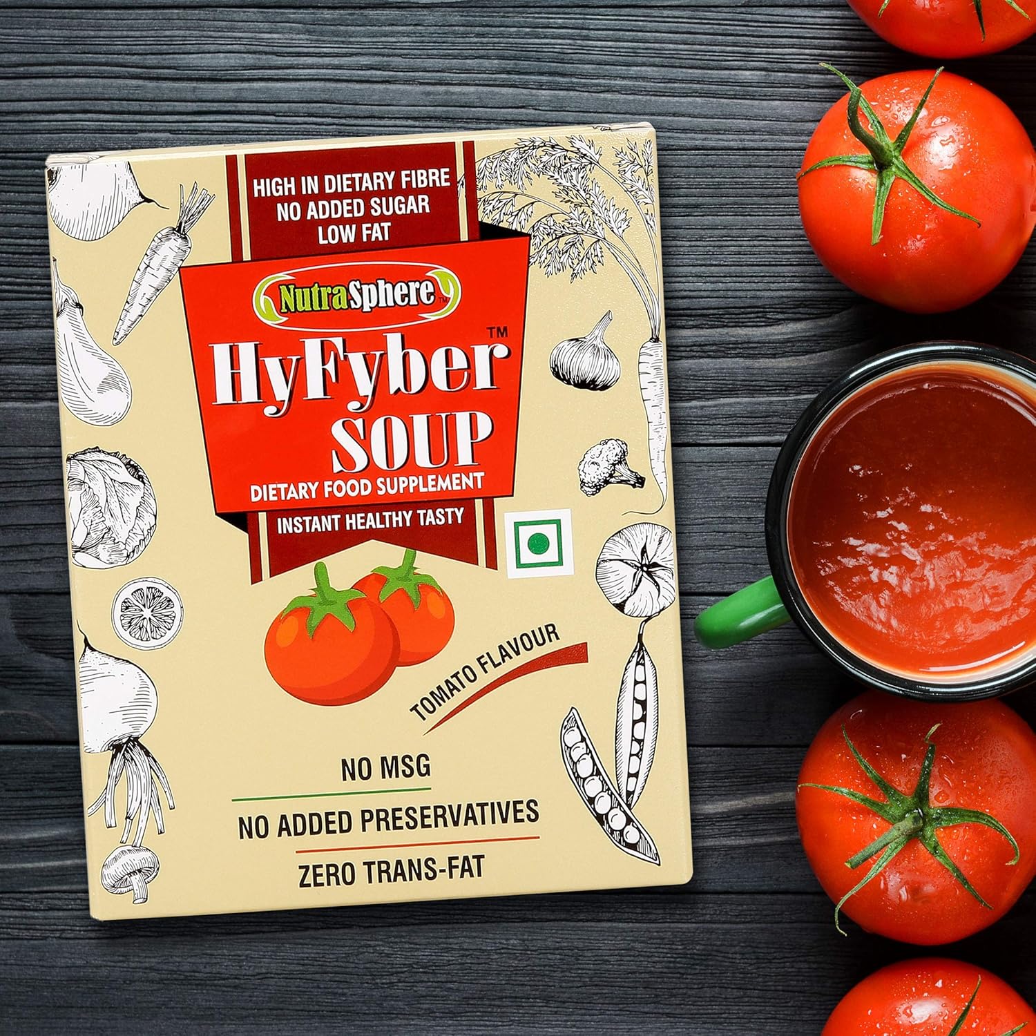 Nutrasphere Instant Tomato Soup Mix (Healthy, High Fibre, Low Fat 200