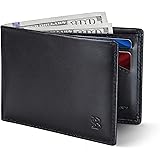 SERMAN BRANDS Mens Slim Bifold Wallet RFID Blocking Minimalist Front Pocket Wallets for Men - Thin & Stylish