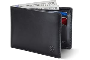 SERMAN BRANDS Mens Slim Bifold Wallet RFID Blocking Minimalist Front Pocket Wallets for Men - Thin & Stylish