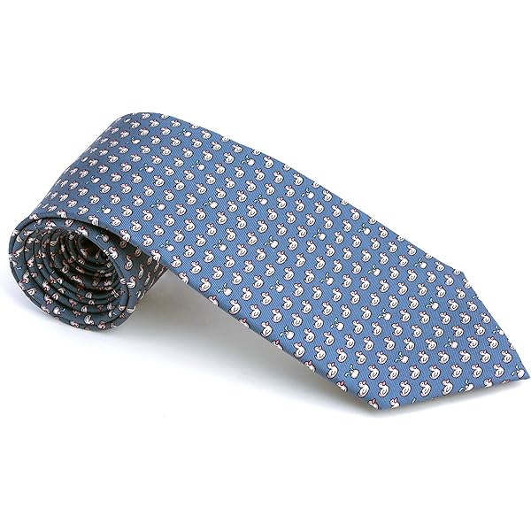 corbata azul estampada