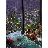 PieceRelax PieceClicks Plastic Jigsaw Puzzle for Adults 1000 Pieces [U1043] | endmion1 - Rainy Night - 25.2 X 18.9 Inches, Most Satisfying Table Games, No Glue needed