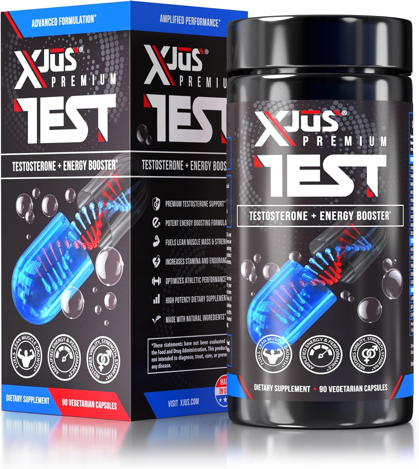 Xjus Premium Test + Energy Booster for Muscle