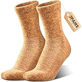 Alpaca Wool Diabetic Socks for Women - Non Binding Wide Fit,Moisture Wicking,Warm,Breathable,Seamless Toe,2 Pairs