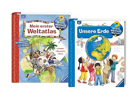 Ravensburger Kinder Sachbücher Set - Mein erster Weltatlas und Unsere Erde / Wieso? Weshalb? Warum?