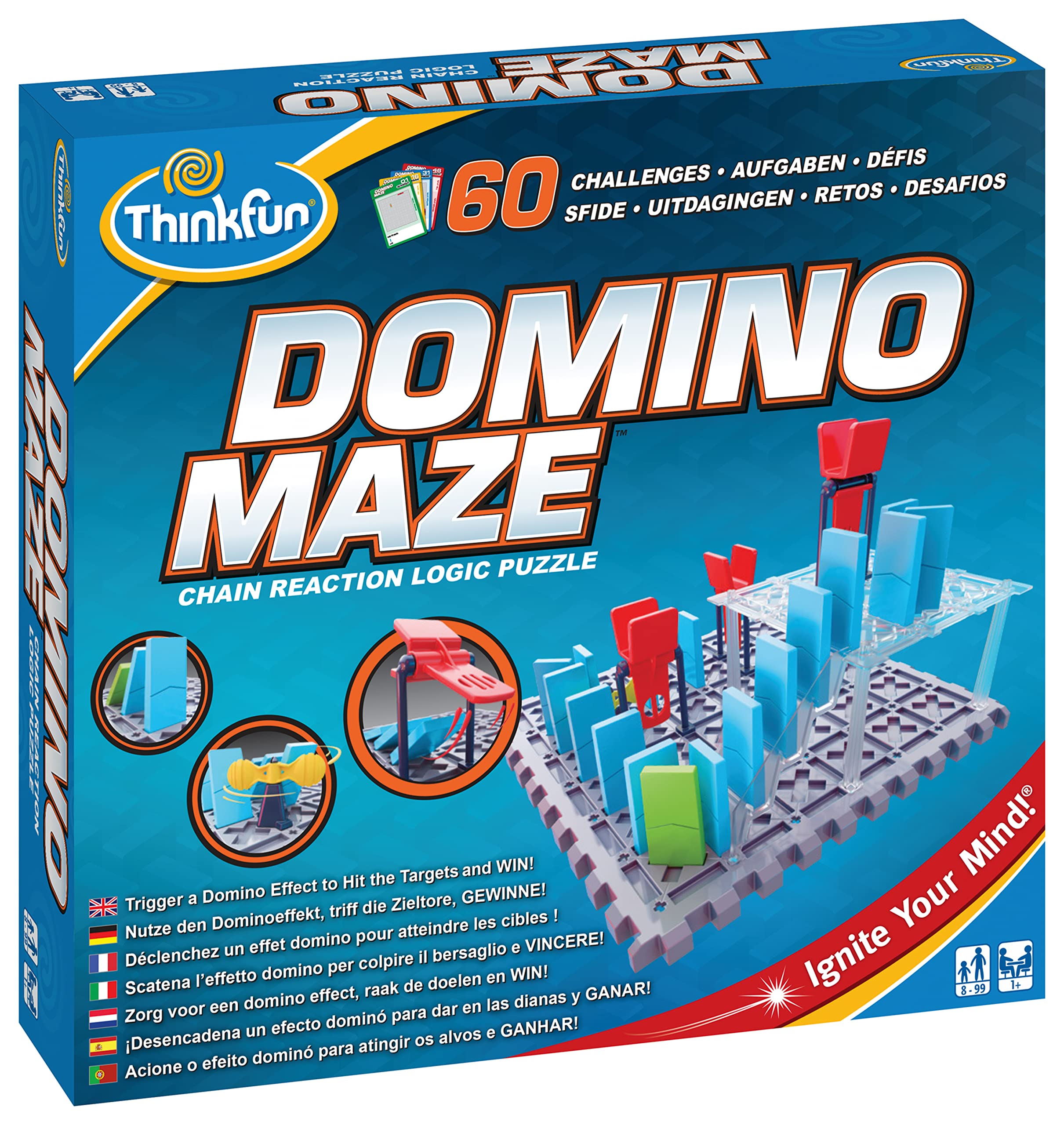 Think Fun 44001012 ThinkFun Domino Maze STEM Toy and Logic Game for Boys and Girls Age 8 and Up - Combines the Fun of Dominos With the Challenge of a Puzzle