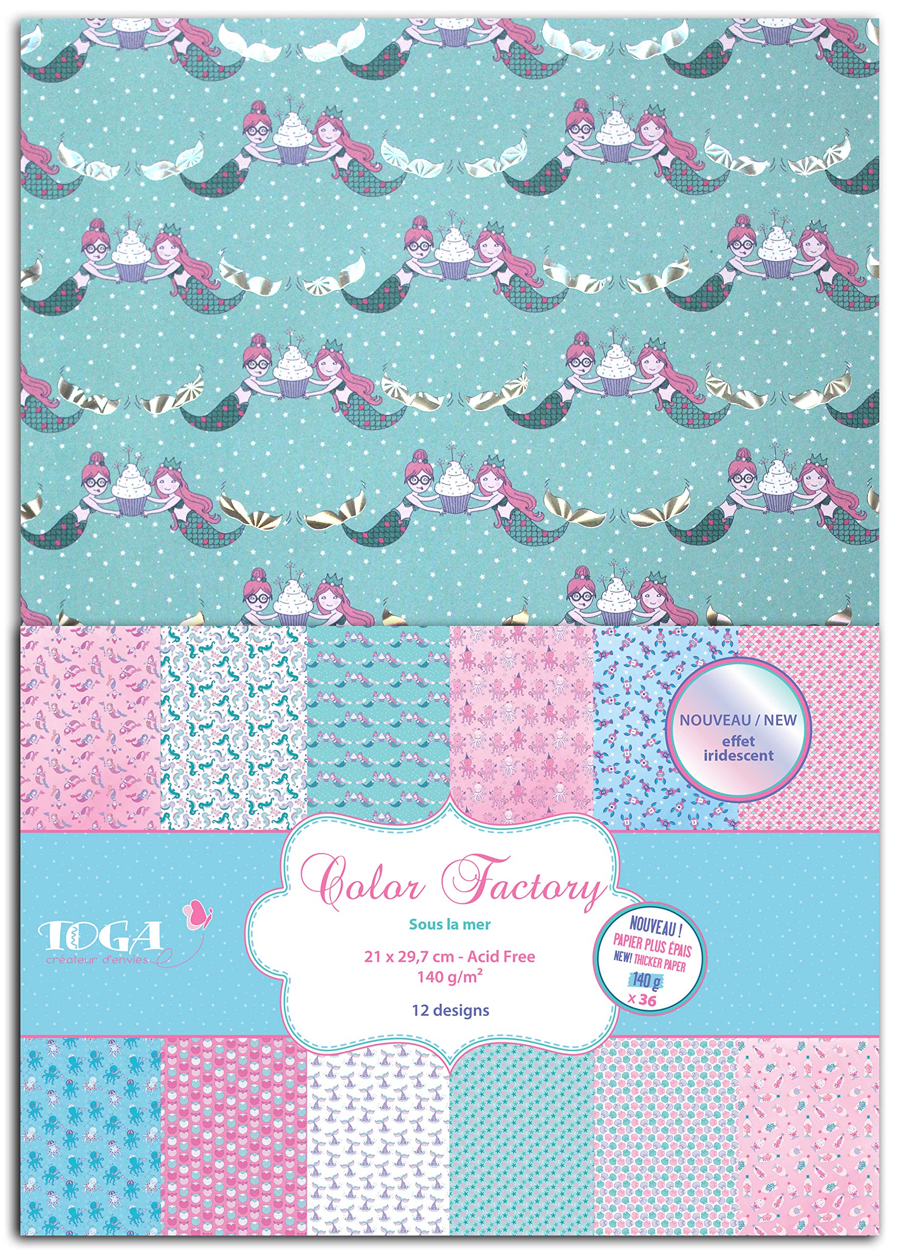 Toga 36 Sheets A4 Printed Under The Sea Paper, Multi-Colour, Not Applicable