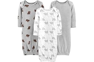 Simple Joys by Carter's Unisex-Baby 3-Pack Neutral Cotton Sleeper GownNightgown
