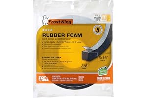 Frost King R538H Foam Tape, 3/8 inch W, 5/16 inch T, 10 ft L, Black