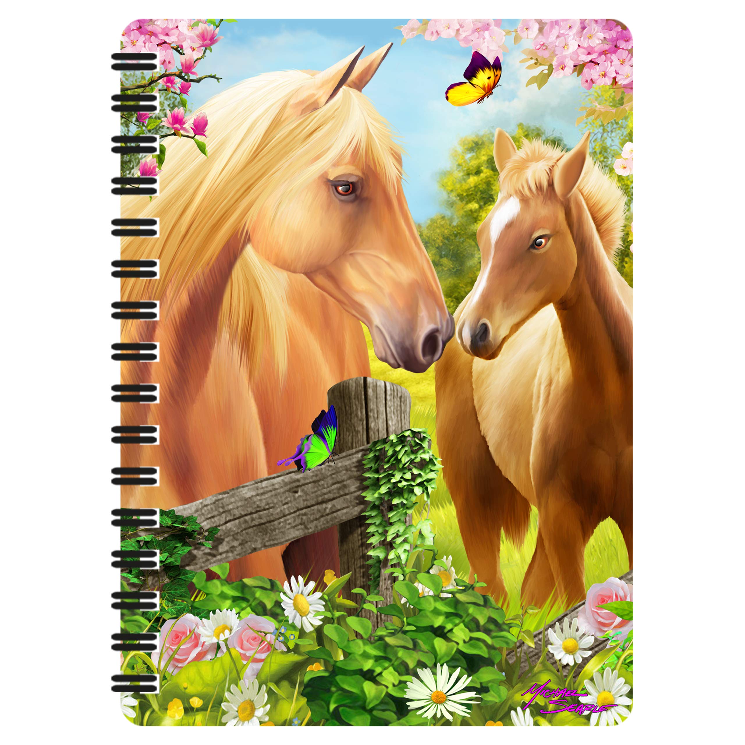 3D LiveLife Jotter - Greener Pastures from Deluxebase. Spiral Bound A6 5.5x4in Small Notebook with 80 Plain Recycled Pages. Pocket Sized Animal Notepad, Journal or Drawing Book with Horse Cover