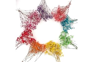 MOORCHOCO 100+Pcs Mini Dried Babys Breath Flowers, 5600+ Multiple Colors Baby Breath Flowers Bulk, Dried Flower for Candle Making Invitation Resin Crafts, Gypsophila for Christmas Wedding Decor