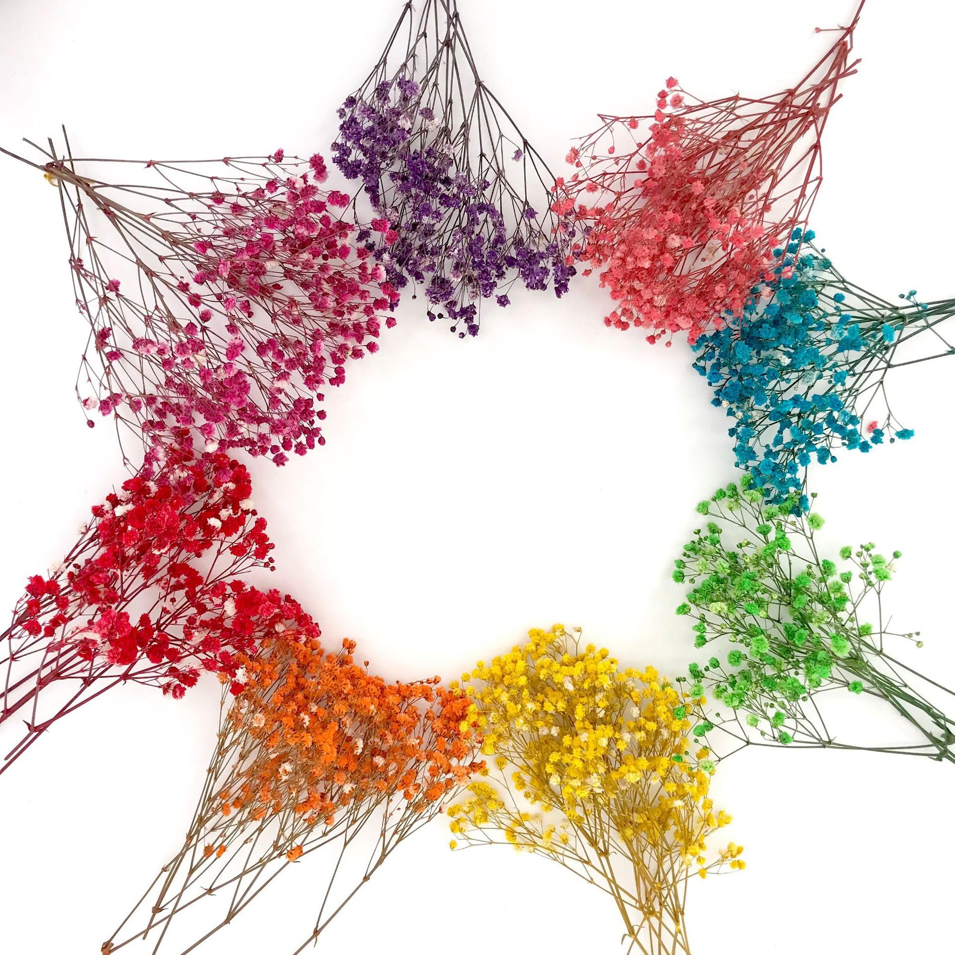 Photo 1 of 100+Pcs Mini Dried Babys Breath Flowers, 5600+ Multiple Colors Baby Breath Flowers Bulk, Dried Flower for Candle Making Invitation Resin Crafts, Gypsophila for Christmas Wedding Decor