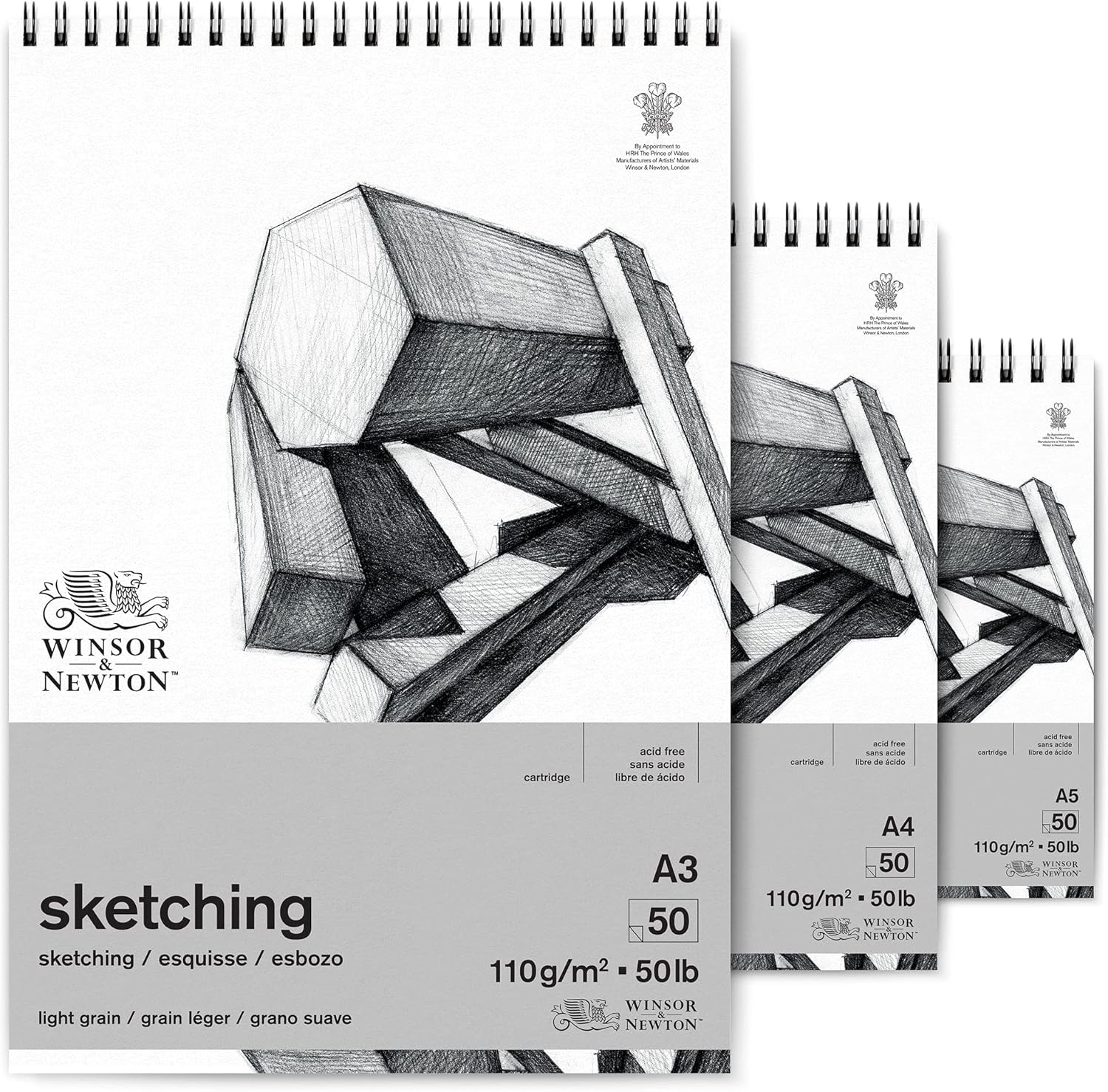 Winsor & Newton 6672008 Extra White Sketch Paper, 14" x 17", 50 Sheets Spiral Pad, 35,6 x 43,2 cm - Image 4