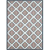 TOWN & COUNTRY EVERYDAY Brooks Retro Geo Indoor Outdoor Area Rug, UV Fade Resistant, High-Low Pile, Red/Mutli, 7'10"x10'2"