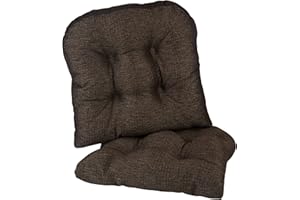 Klear Vu Gripper Overstuffed Universal Non-Slip Dining Chair Cushions for Kitchen Decor or Office Use, U-Shaped Skid-Proof Seat Pad, 17x17 Inches, 2 Count (Pack of 1), Chestnut