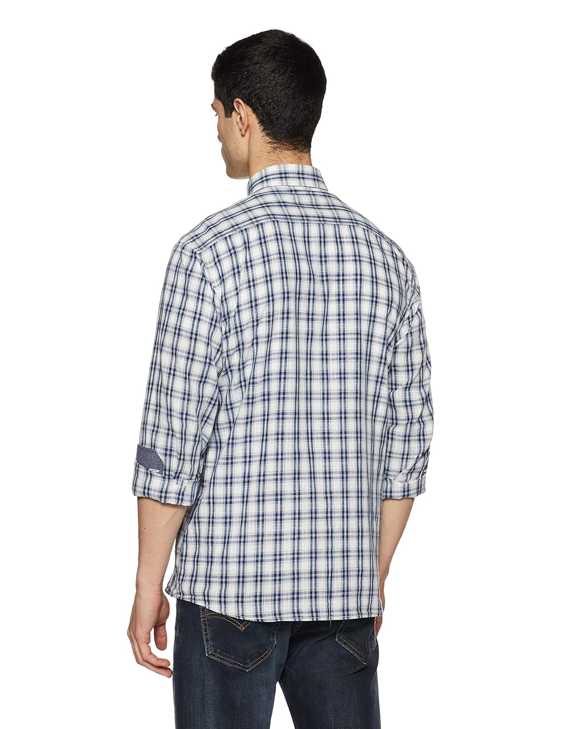 arrow sports men's checkered regular fit cotton casual shirt