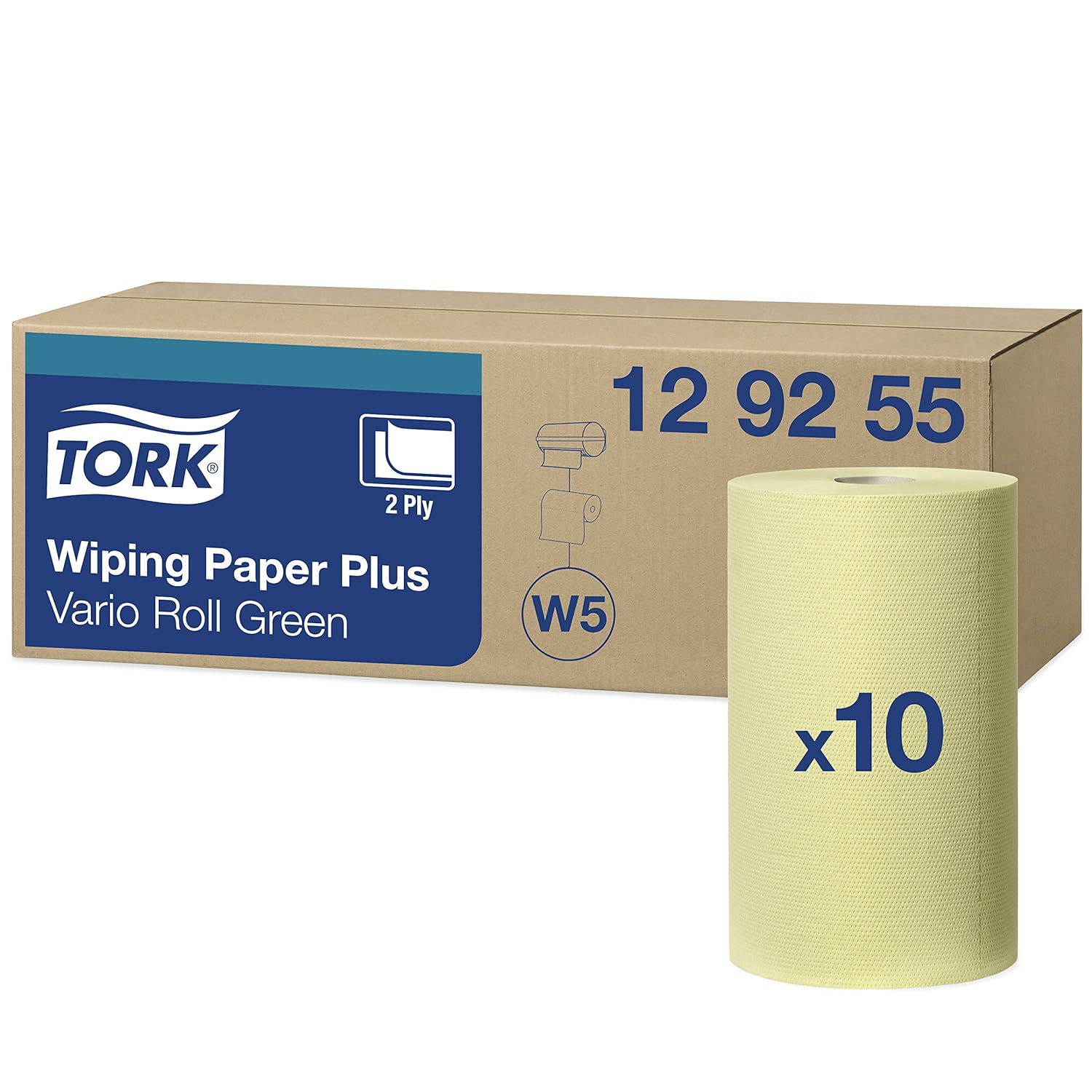 Tork 129255 Multipurpose wiping paper roll W5 / Highly absorbent green