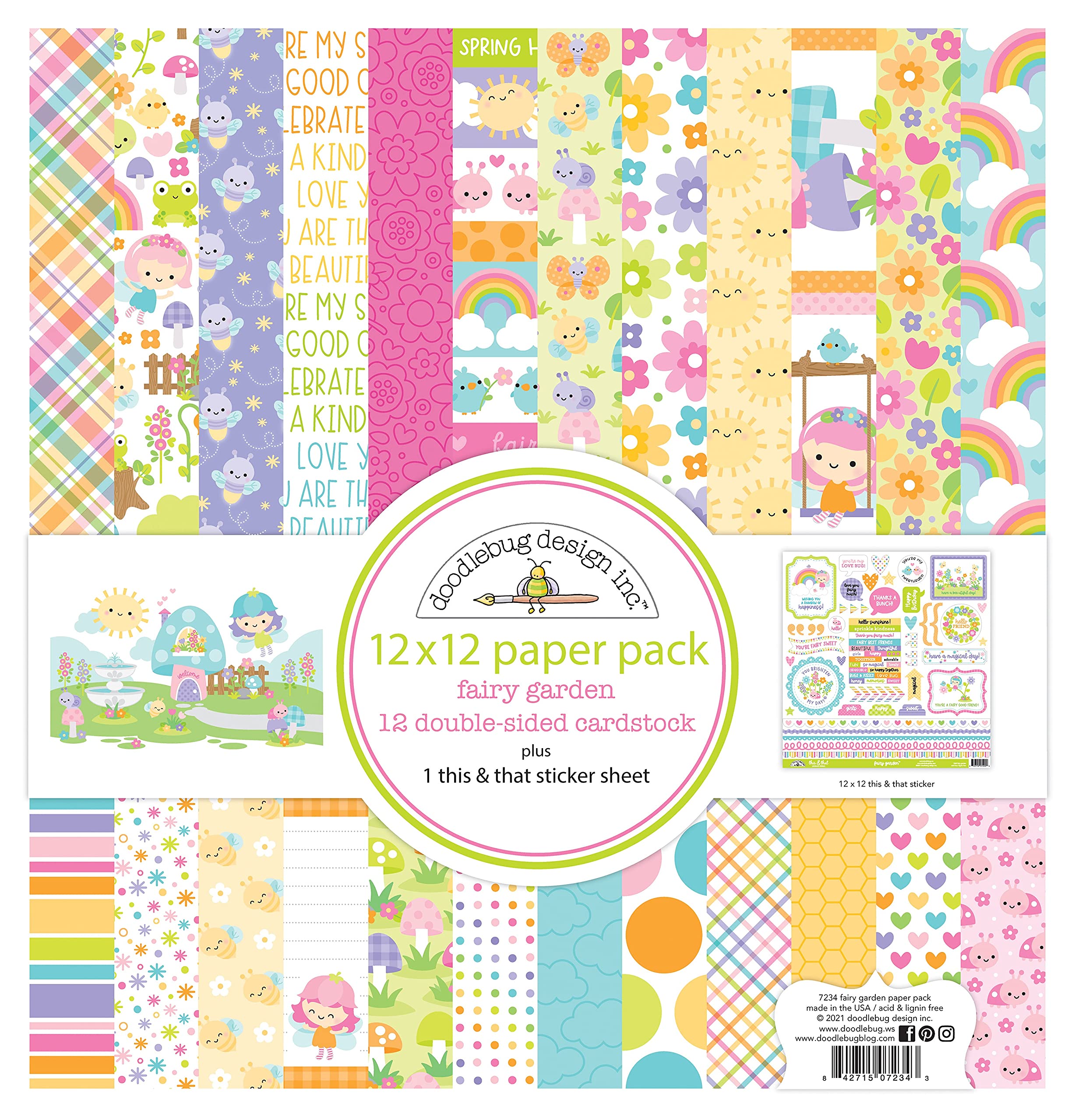 Doodlebug Designs 12" x 12" Paper Pack Fairy Garden