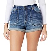 WallFlower Womens Tomboy 3" Relaxed Denim Shorts High Rise Insta Dreamy Juniors