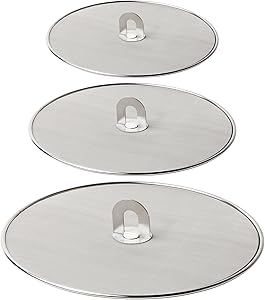 Homestia Grease Splatter Screen for Frying Pan with Fold Flat Knob Fine Mesh Guard Shield and Catcher Set Of 3 in 10