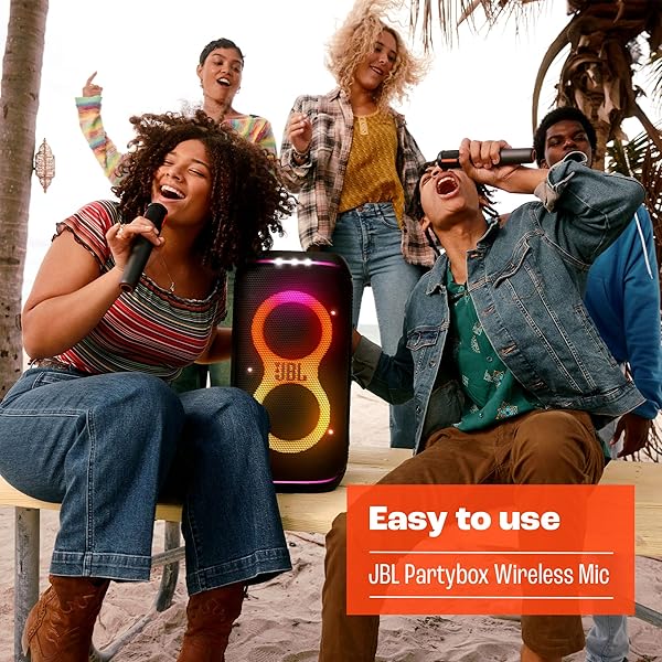 JBL PARTYBOX WIRELESS MIC – 2X DIGITAL WIRELESS MICROPHONES, RECHARGEABLE BATTERY (20HRS – 700MAH), CLEAR VOICE, CRISP SOUND, STABLE 2.4GHZ CONNECTION, COMPATIBLE WITH ALL PARTYBOX SPEAKERS (BLACK)