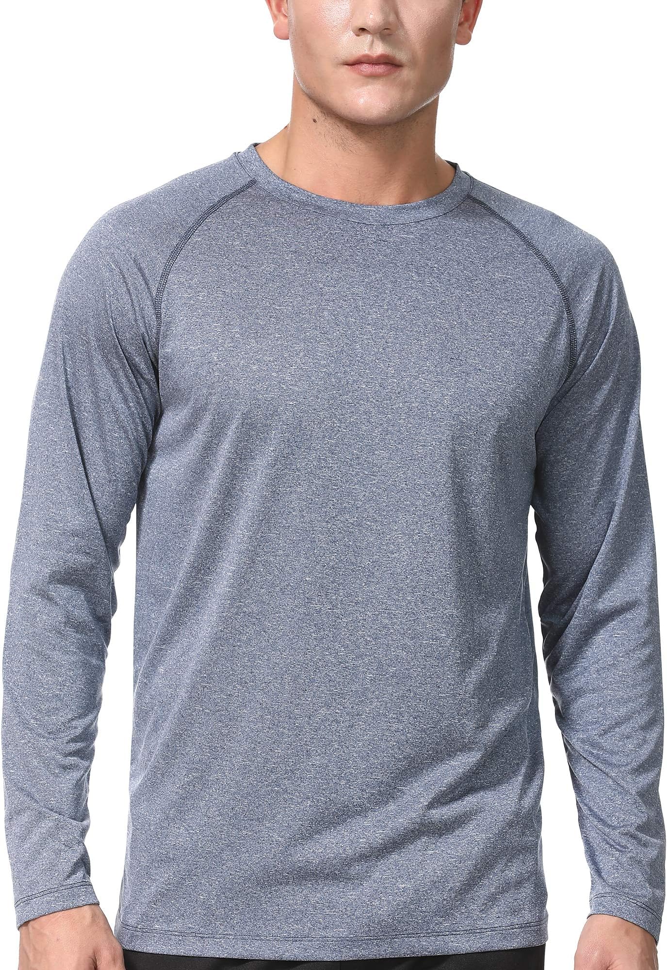 Men's Dry Fit Athletic Shirts Long Sleeve Running Workout Performance T-Shirt for Men