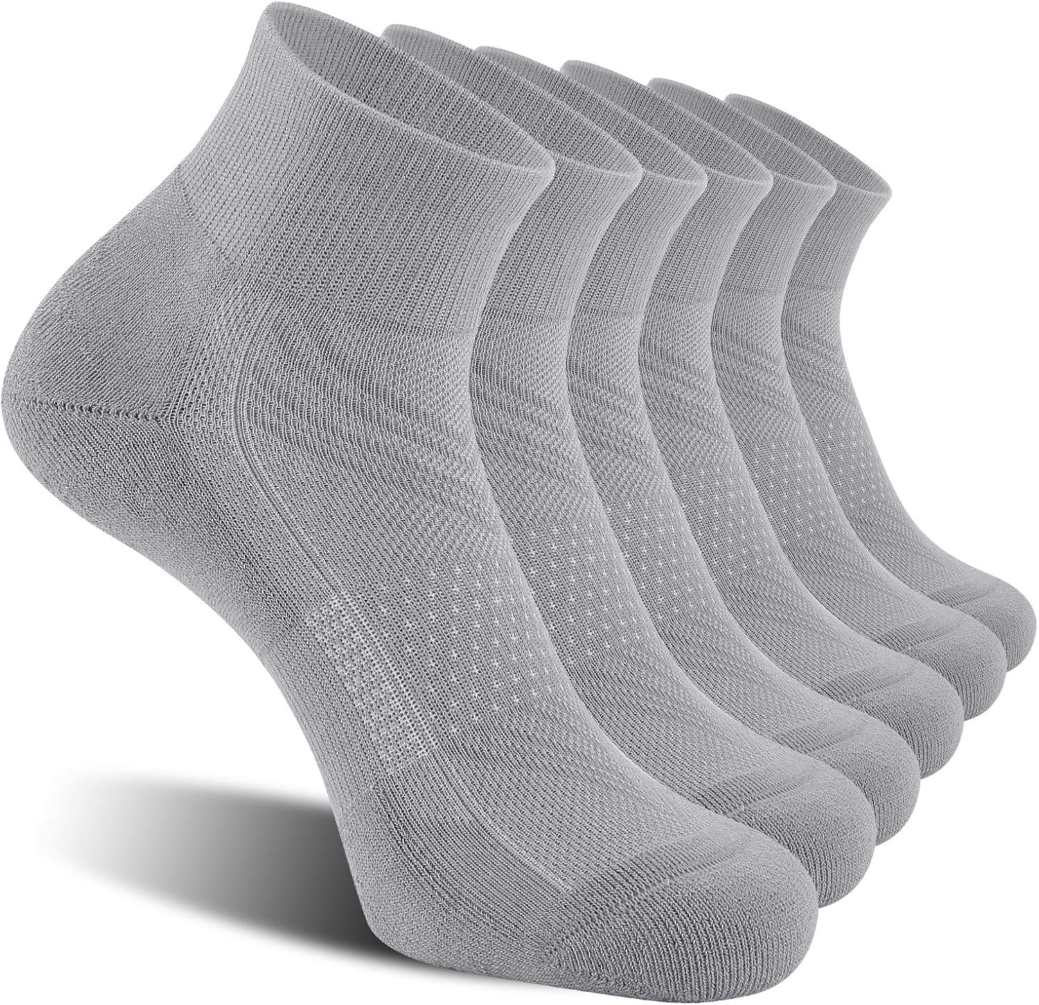 CelerSport 6 Pack Men's Ankle Socks with Cushion, Sport Athletic Running Socks: Clothing