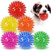 Mkobon 6 Pack Squeaky Spiky Dog Balls, Puppy Chew Toys for Teething, Small | Food-grade TPR Rubber Durable, Interactive Fetch Floating Dog Pool Ball Toy for Chewers for Small Medium