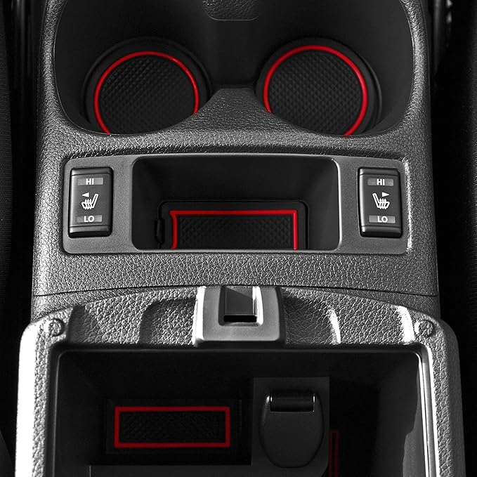 Red Trim Premium Cup Holder and Door Pocket Inserts 16pc Set