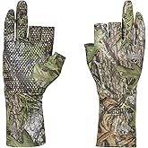 North Mountain Gear Camouflage Hunting Gloves for Men - Fingerless - Lightweight Glove Liner