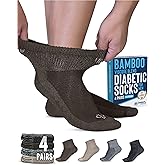 Doctor's Select Diabetic Socks for Men - 4 Pairs Diabetic Ankle Socks for Men | Non Binding Neuropathy Socks