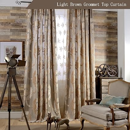 Koting European Luxury Brown Curtain Living Room Royal Drapes
