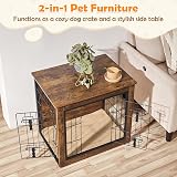 Yaheetech Indoor Dog Crate Furniture End Table with Cushion and Double Doors view 7