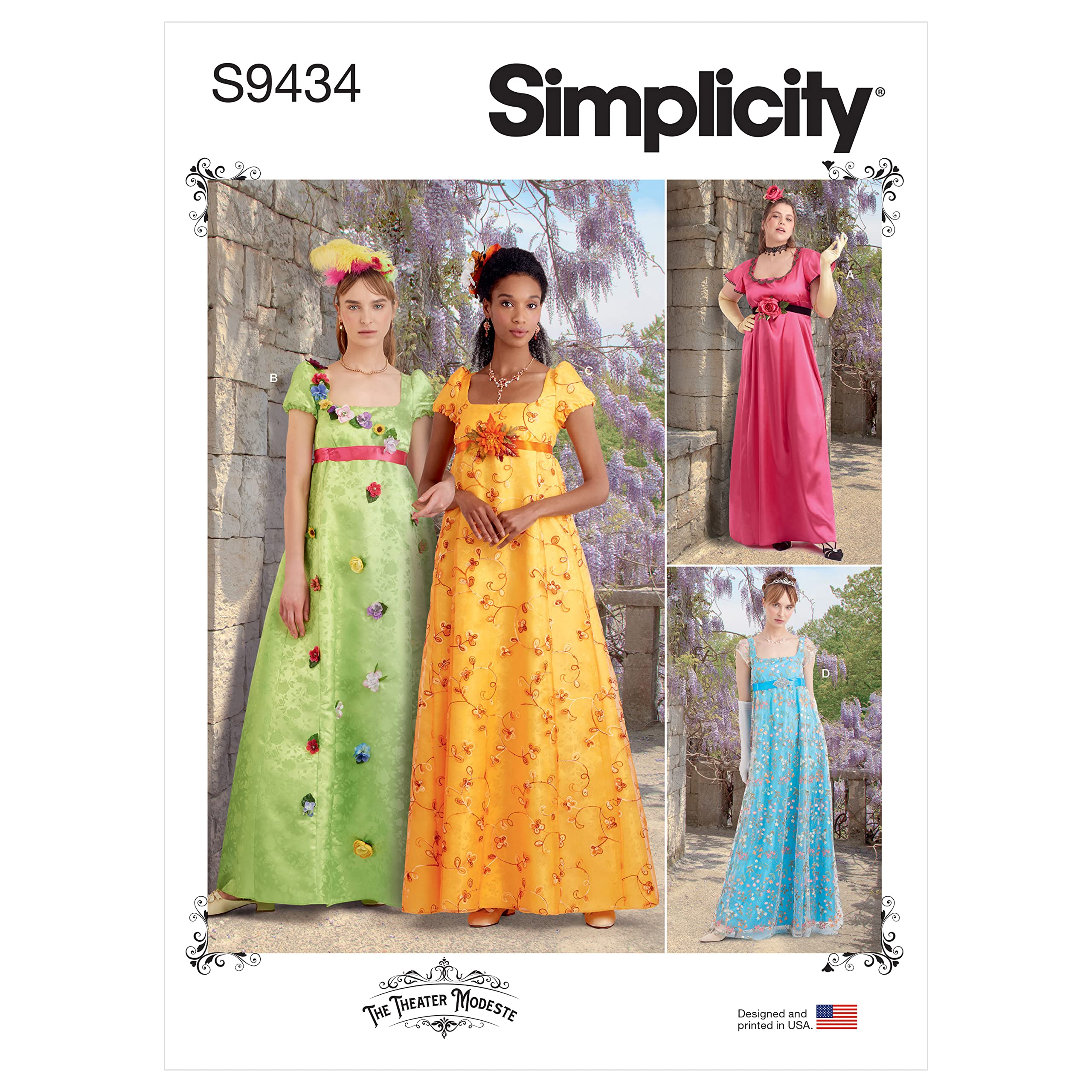 Simplicity Sewing Pattern S9434 Misses’ and Women’s Regency-Style Dresses