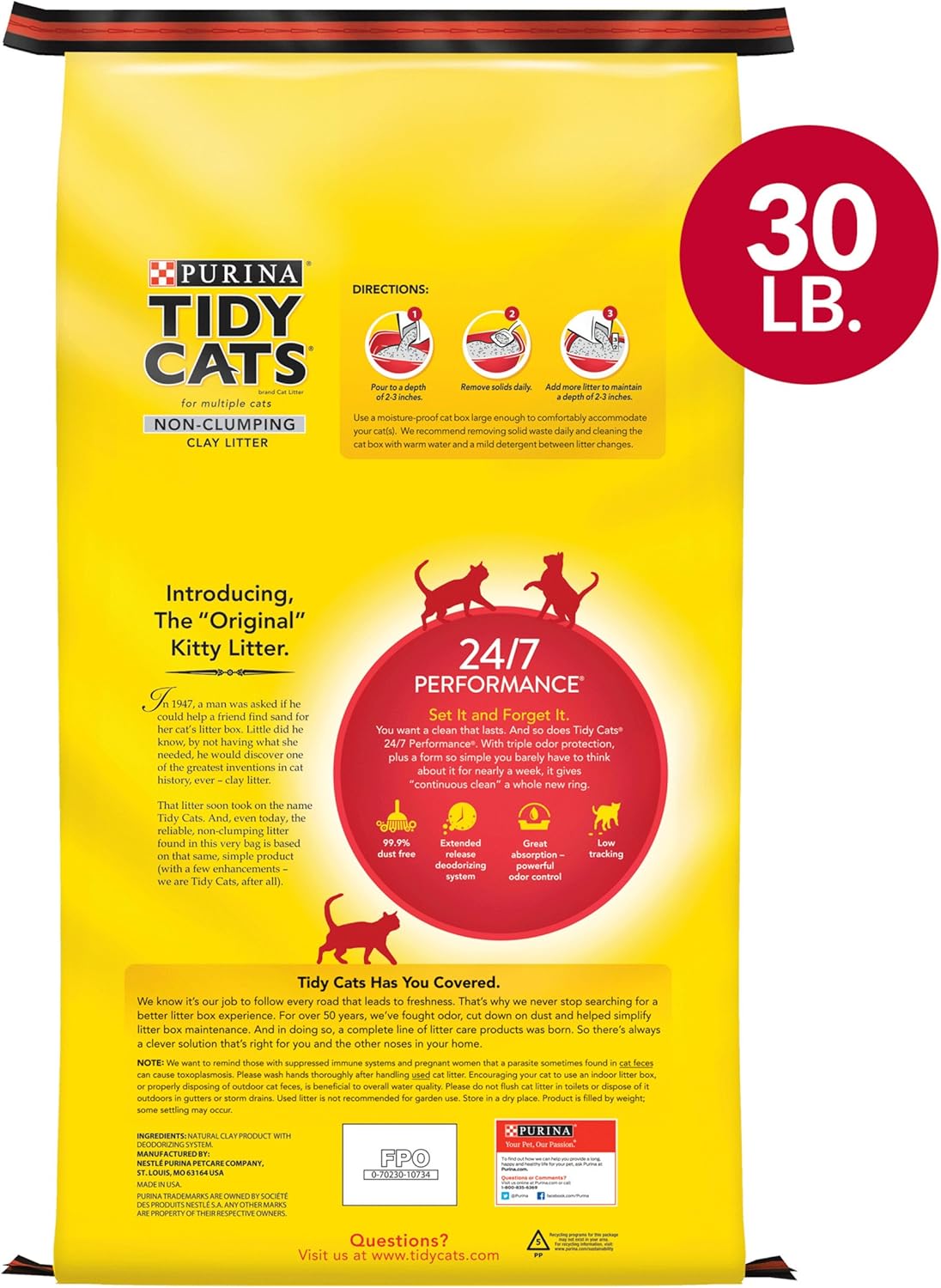 purina tidy cats non clumping clay litter