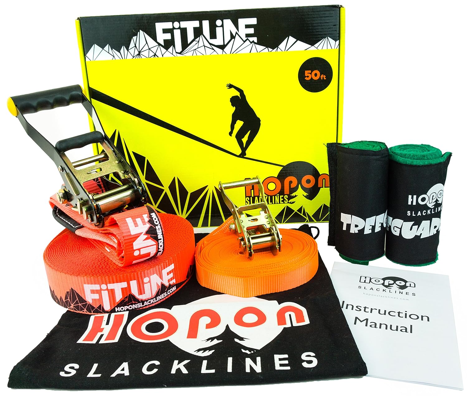 Hopon Withラチェット ツリー保護とトレーニングline Ft B01lthdnow Slacklineキットfor レッド 50 Fitness Beginners レッド ロープコード 大人も着やすいシンプルファッション