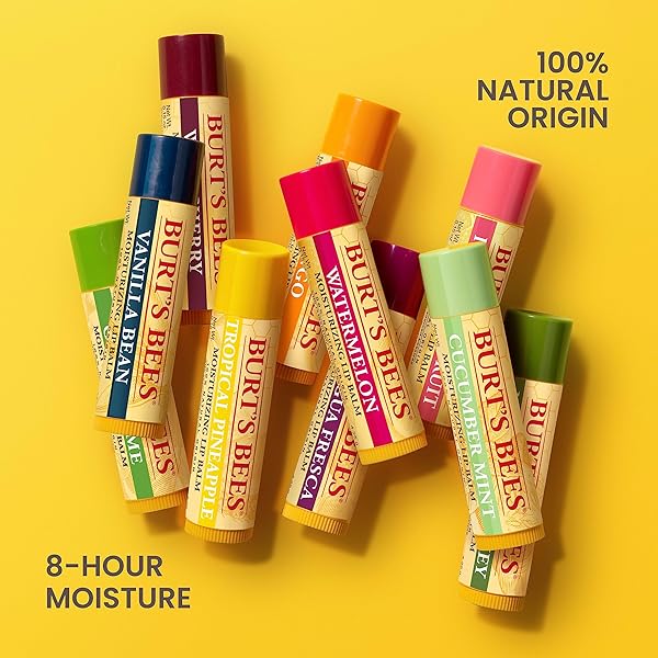 BURT’S BEES 100% NATURAL MOISTURIZING LIP BALM, MULTIPACK, 4 COUNT