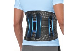 Fit Geno Back Brace for Lower Back Pain Men & Women: Adjustable Lumbar Support Brace for Pain Relief - Breathable Waist Belt for Comfort - L/XL