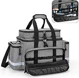 Damero Medical Bag Gray, Emergency Bag with 2 Pouches & Multi Pocket Storage view 3