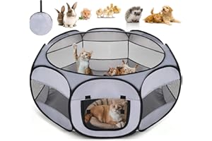 GENERIC Soft Breathable Small Animal Playpen with Zipper Cover - Portable Rabbit/Bunny Pen & Chick Brooder Box, Lightweight Enclosure for Puppy/Kitten/Guinea Pig/Hamster/Chinchillas (Indoor & Outdoor Use)