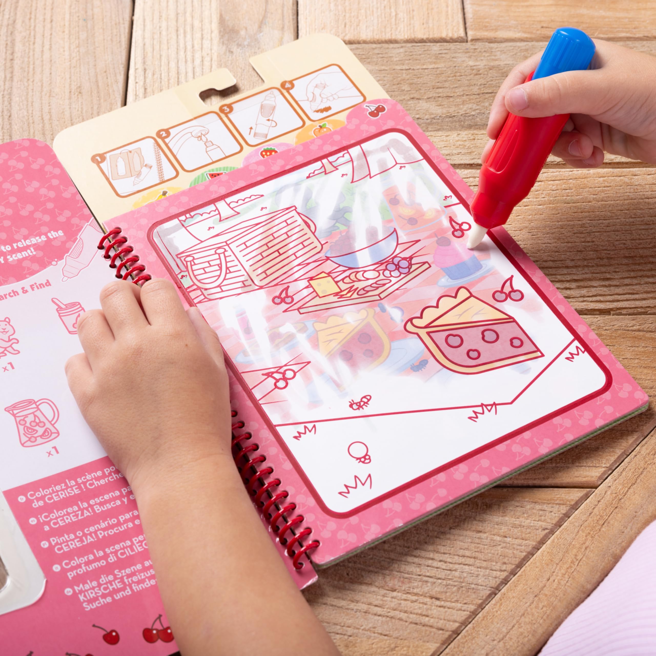 Melissa & Doug Scented Water Wow! Mess Free Coloring Book, Reusable Water-Reveal Activity Pad, Fruit, Travel Toys, Party Favors, for Toddlers for Kids Ages 3+ - FSC Certified