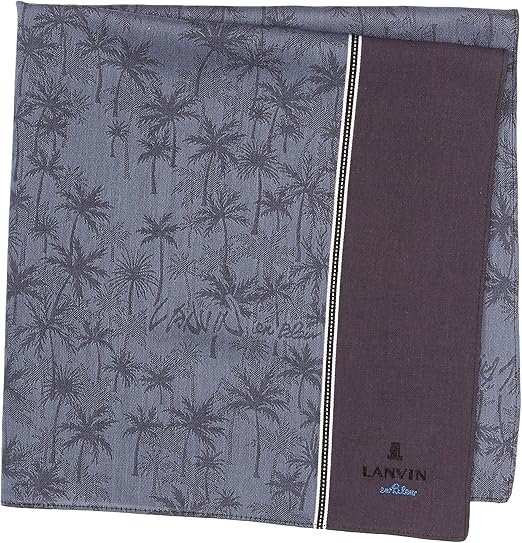 Amazon ランバンオンブルー ハンカチ メンズ 先染めハンカチーフ a グレー 日本 48cm 48cm Free サイズ ハンカチ 通販