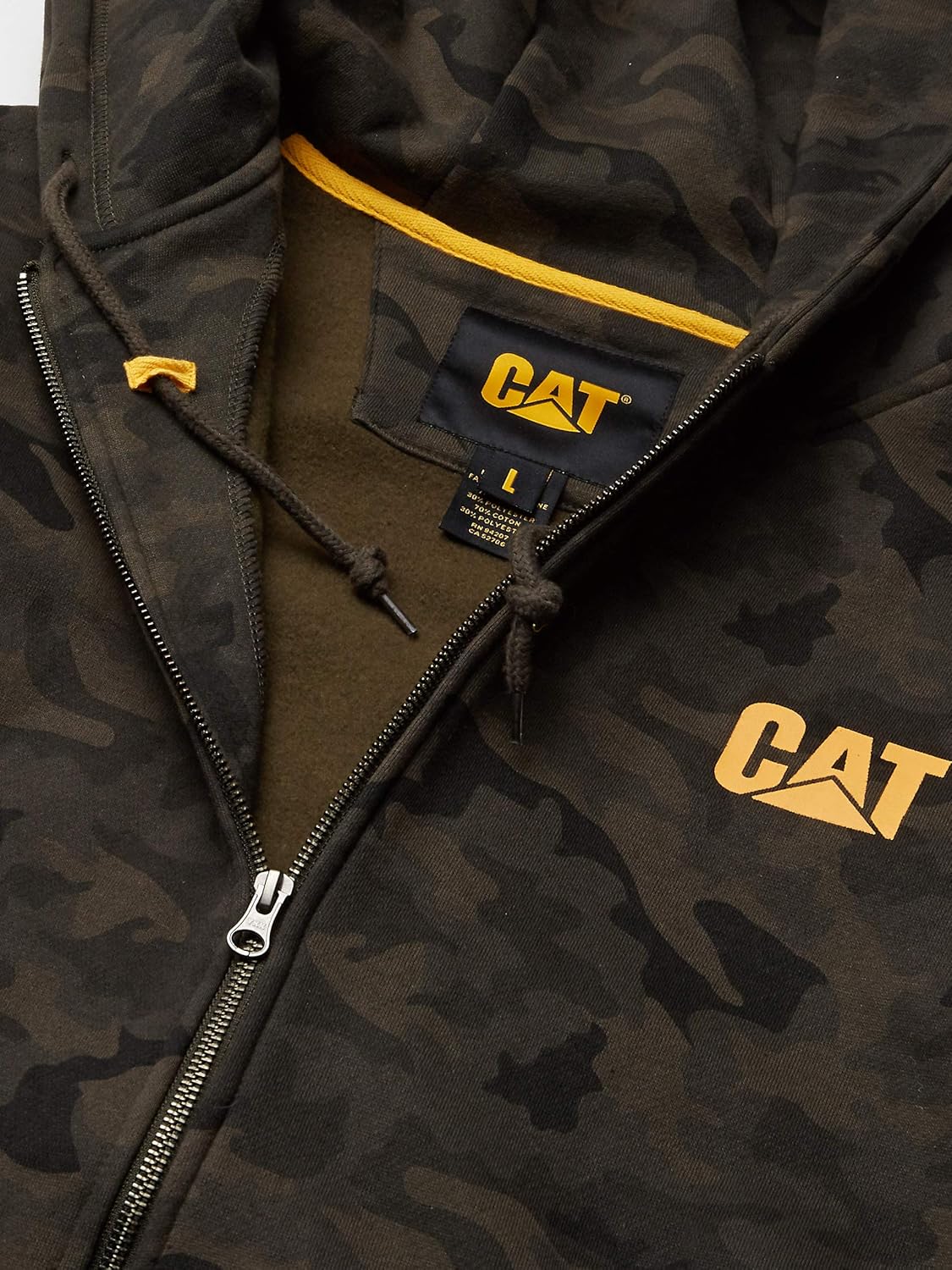 Caterpillar Men's Full Zip Hooded Sweatshirt (Regular and Big & Tall Sizes) at  Men’s Clothing store