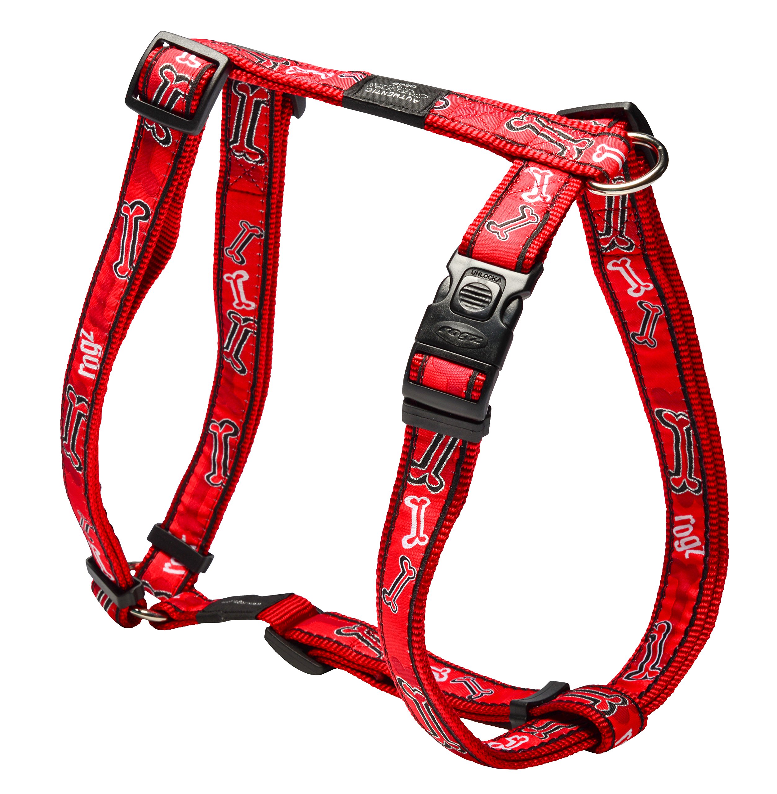 Rogz H-Harness Armed Response Bone Fancy Dress, X-Large, Red Rogz