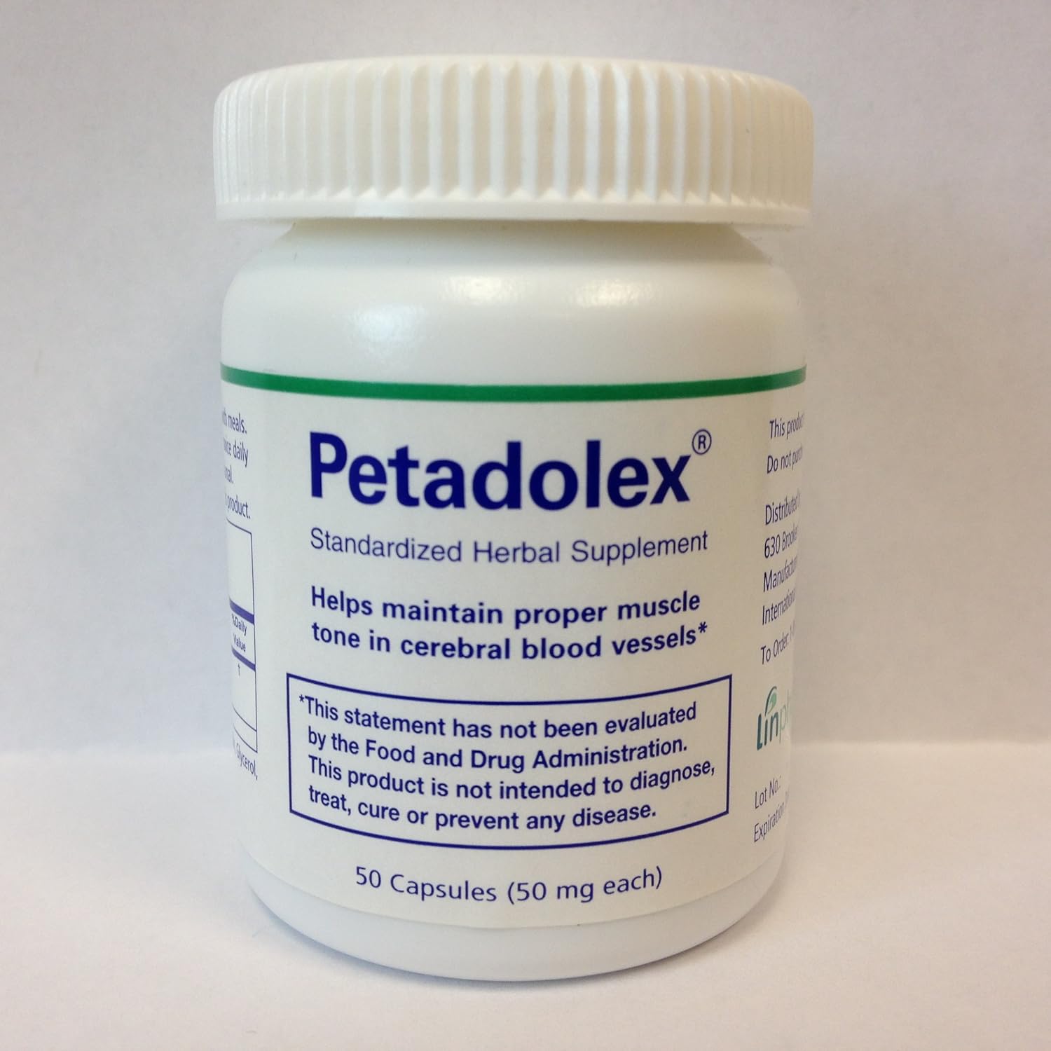 Linpharma Petadolex 50 mg Patented PA-Free Butterbur Root Extract - 1 Bottle: Health & Personal Care