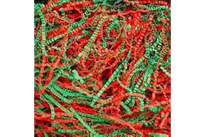 Uptotop 1 LB Crinkle Cut Paper Shred Filler for Gift Wrapping Basket Filling, Birthday, Christmas, Thanksgiving, Wedding, Mother's Day, Red and Green