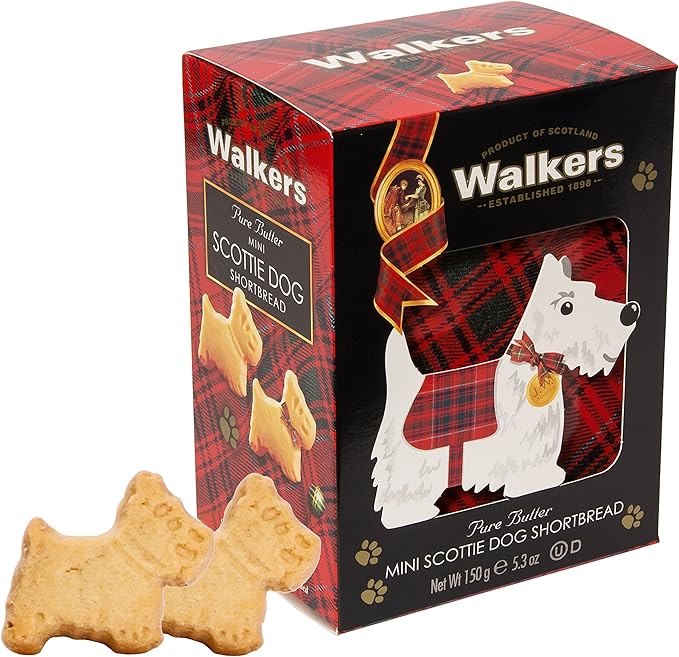 Walkers Shortbread Mini Scottie Dog Shaped Shortbread Cookies, 5.3