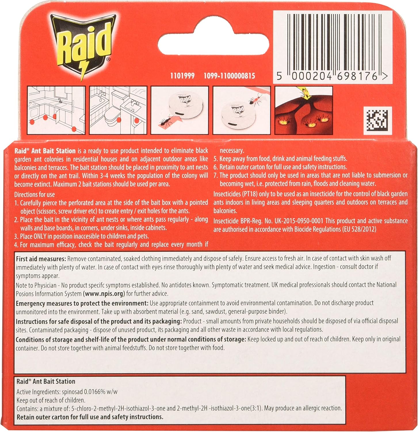 Raid Ant Bait Station, Long Lasting Ant Killer for Indoor and Outdoor Use Destroys Nests, Pack of 12, White, 12 Count (Pack of 1) - Image 3