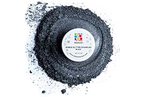 Blacksherbet Black Edible Glitter for Drinks | Cake Decorating | Cocktails |